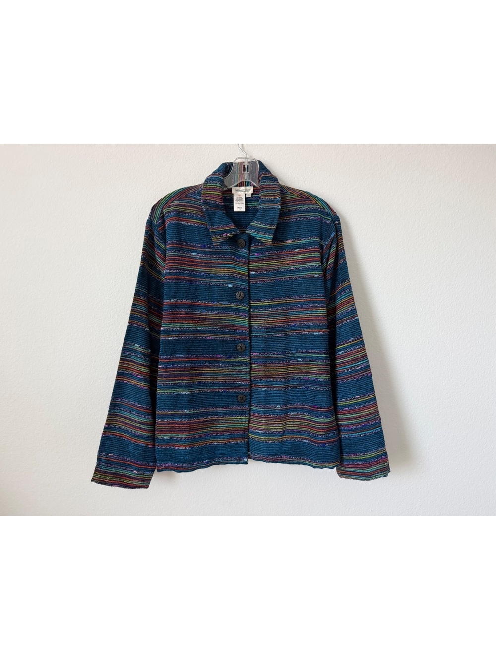 Coldwater Creek Long Sleeve Button Front Multicolor Striped Jacket Size L